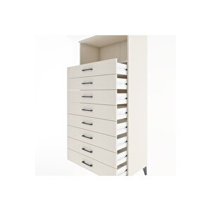 Hyperion Dolap Tek Raflı 8 Çekmeceli 88x44x182 Aytaşı-aytaşı