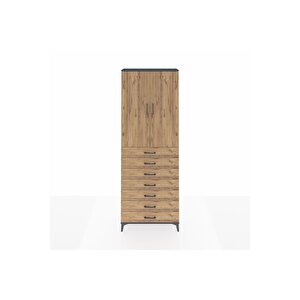 Arges Dolap 3 Raflı 7 Çekmeceli 2 Kapaklı 88x30x243 Antrasit-çam