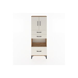 Arges Dolap 3 Raflı 3 Çekmeceli 2 Kapaklı 60x30x163 Çam-aytaşı