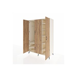 Kronos Dolap 7 Raflı 5 Kapaklı Tek Askılı 132x59x195 Aytaşı-çam/aytaşı