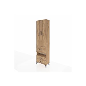 Arges Dolap 3 Raflı 3 Çekmeceli Tek Askılı 60x30x221 Çam-çam