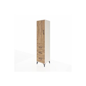 Hyperion Dolap Tek Raflı 3 Çekmeceli Tek Askılı 44x44x195 Aytaşı-çam