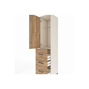 Hyperion Dolap Tek Raflı 3 Çekmeceli Tek Askılı 44x44x195 Aytaşı-çam