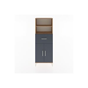 Arges Dolap 3 Raflı Tek Çekmeceli 2 Kapaklı 60x30x163 Çam-antrasit