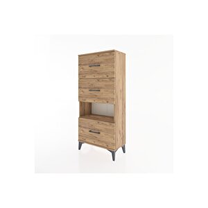 Hyperion Dolap Tek Raflı 3 Çekmeceli 60x44x134 Çam-çam