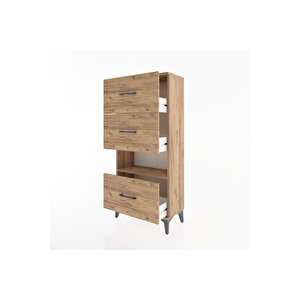 Hyperion Dolap Tek Raflı 3 Çekmeceli 60x44x134 Çam-çam