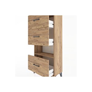 Hyperion Dolap Tek Raflı 3 Çekmeceli 60x44x134 Çam-çam