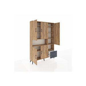 Arges Dolap 10 Raflı 2 Çekmeceli 5 Kapaklı 132x30x195 Çam-çam/antrasit