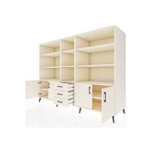 Kronos Dolap 11 Raflı 3 Çekmeceli 4 Kapaklı 220x59x163 Aytaşı-aytaşı