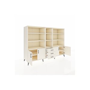 Kronos Dolap 11 Raflı 3 Çekmeceli 4 Kapaklı 220x59x163 Aytaşı-aytaşı