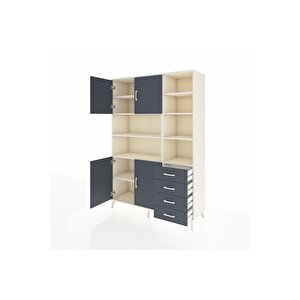 Hyperion Gardrop 9 Raflı 4 Çekmeceli 4 Kapaklı 132x44x195 Aytaşı-antrasit