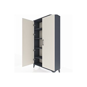 Arges Dolap 4 Raflı 2 Kapaklı 88x30x163 Antrasit-aytaşı