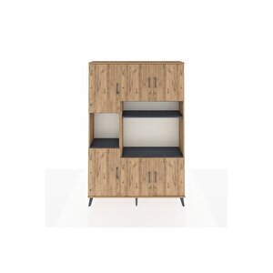 Arges Dolap 9 Raflı 6 Kapaklı 132x30x195 Çam-çam/antrasit