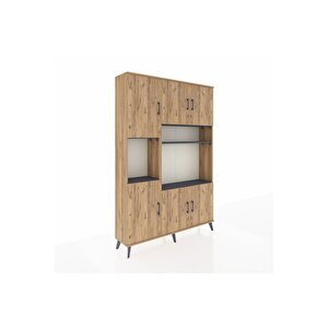 Arges Dolap 9 Raflı 6 Kapaklı 132x30x195 Çam-çam/antrasit