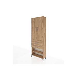 Arges Dolap 5 Raflı 2 Çekmeceli 2 Kapaklı 88x30x243 Çam-çam