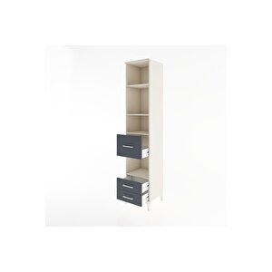 Hyperion Dolap 4 Raflı 3 Çekmeceli 44x44x221 Aytaşı-antrasit
