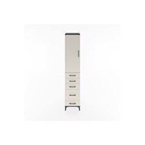 Hyperion Dolap 2 Raflı 5 Çekmeceli Tek Askılı 44x44x221 Antrasit-aytaşı