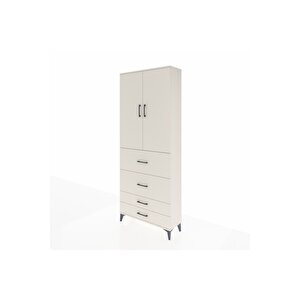 Arges Dolap 3 Raflı 4 Çekmeceli 2 Kapaklı 88x30x221 Aytaşı-aytaşı