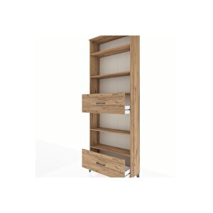 Arges Dolap 5 Raflı 2 Çekmeceli 88x30x243 Çam-çam