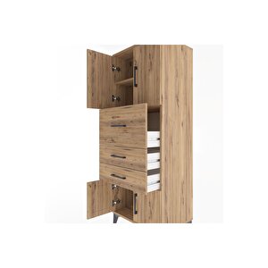 Hyperion Dolap 2 Raflı 3 Çekmeceli 4 Kapaklı 60x44x163 Çam-çam