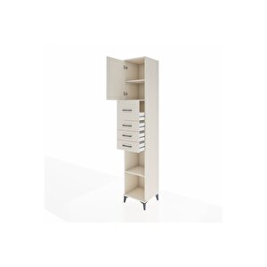 Hyperion Dolap 3 Raflı 4 Çekmeceli Tek Kapaklı 44x44x243 Aytaşı-aytaşı