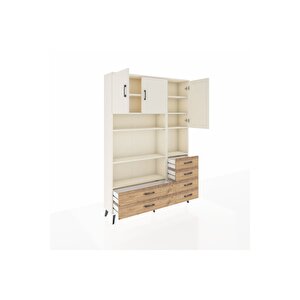 Arges Dolap 9 Raflı 6 Çekmeceli 3 Kapaklı 132x30x195 Aytaşı-aytaşı/çam