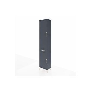 Arges Dolap 3 Raflı Tek Çekmeceli Tek Askılı 44x30x221 Antrasit-antrasit