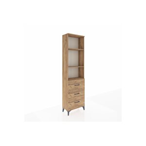 Arges Dolap 3 Raflı 3 Çekmeceli 60x30x221 Çam-çam