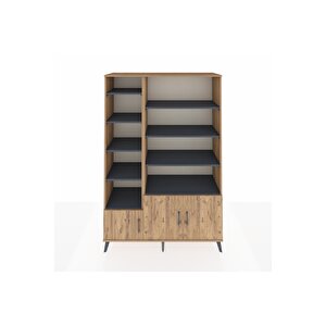 Hyperion Dolap 10 Raflı 3 Kapaklı 132x44x195 Çam-çam/antrasit