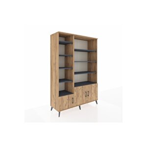 Hyperion Dolap 10 Raflı 3 Kapaklı 132x44x195 Çam-çam/antrasit