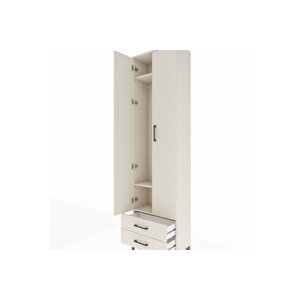 Arges Dolap 3 Raflı 2 Çekmeceli Tek Askılı 60x30x221 Aytaşı-aytaşı