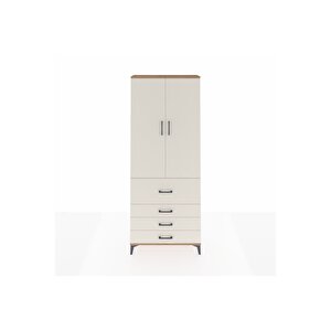 Arges Dolap 2 Raflı 4 Çekmeceli Tek Askılı 88x30x221 Çam-aytaşı