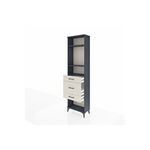 Arges Dolap 3 Raflı 3 Çekmeceli 60x30x221 Antrasit-aytaşı