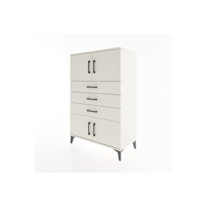 Hyperion Dolap Tek Raflı 3 Çekmeceli 4 Kapaklı 88x44x134 Aytaşı-aytaşı