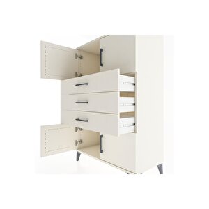 Hyperion Dolap Tek Raflı 3 Çekmeceli 4 Kapaklı 88x44x134 Aytaşı-aytaşı