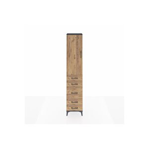 Arges Dolap 2 Raflı 5 Çekmeceli Tek Askılı 44x30x221 Antrasit-çam