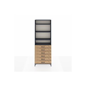 Arges Dolap 4 Raflı 6 Çekmeceli 88x30x243 Antrasit-çam