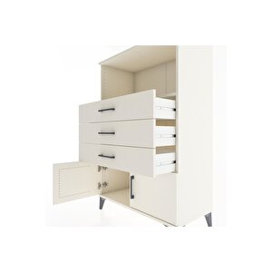 Hyperion Dolap Tek Raflı 3 Çekmeceli 2 Kapaklı 88x44x134 Aytaşı-aytaşı