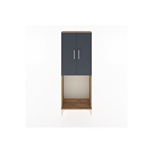 Arges Dolap Tek Raflı 2 Kapaklı Tek Askılı 60x30x163 Çam-antrasit