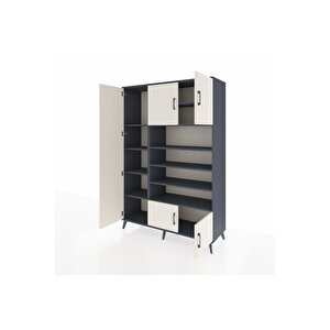 Hyperion Dolap 10 Raflı 5 Kapaklı 132x44x195 Antrasit-aytaşı/antrasit