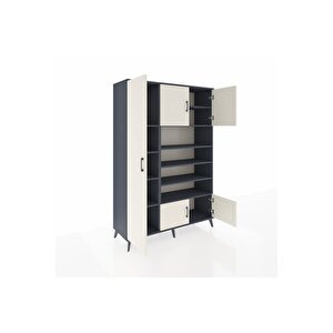 Hyperion Dolap 10 Raflı 5 Kapaklı 132x44x195 Antrasit-aytaşı/antrasit