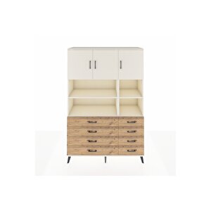 Hyperion Dolap 8 Raflı 8 Çekmeceli 3 Kapaklı 132x44x195 Aytaşı-aytaşı/çam