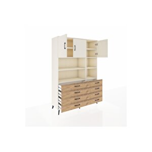 Hyperion Dolap 8 Raflı 8 Çekmeceli 3 Kapaklı 132x44x195 Aytaşı-aytaşı/çam
