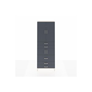 Arges Dolap 4 Raflı 5 Çekmeceli 4 Kapaklı 88x30x243 Aytaşı-antrasit