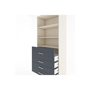 Hyperion Dolap 3 Raflı 4 Çekmeceli 88x44x195 Aytaşı-antrasit