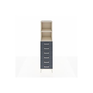Kronos Dolap 2 Raflı 6 Çekmeceli 44x59x182 Aytaşı-antrasit