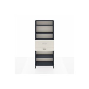 Arges Dolap 4 Raflı 2 Çekmeceli 88x30x221 Antrasit-aytaşı