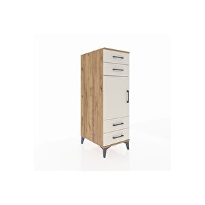 Kronos Dolap 2 Raflı 4 Çekmeceli Tek Kapaklı 44x59x134 Çam-aytaşı