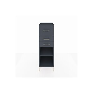 Kronos Dolap Tek Raflı 3 Çekmeceli 44x59x134 Antrasit-antrasit