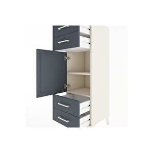 Hyperion Dolap 2 Raflı 4 Çekmeceli Tek Kapaklı 44x44x134 Aytaşı-antrasit